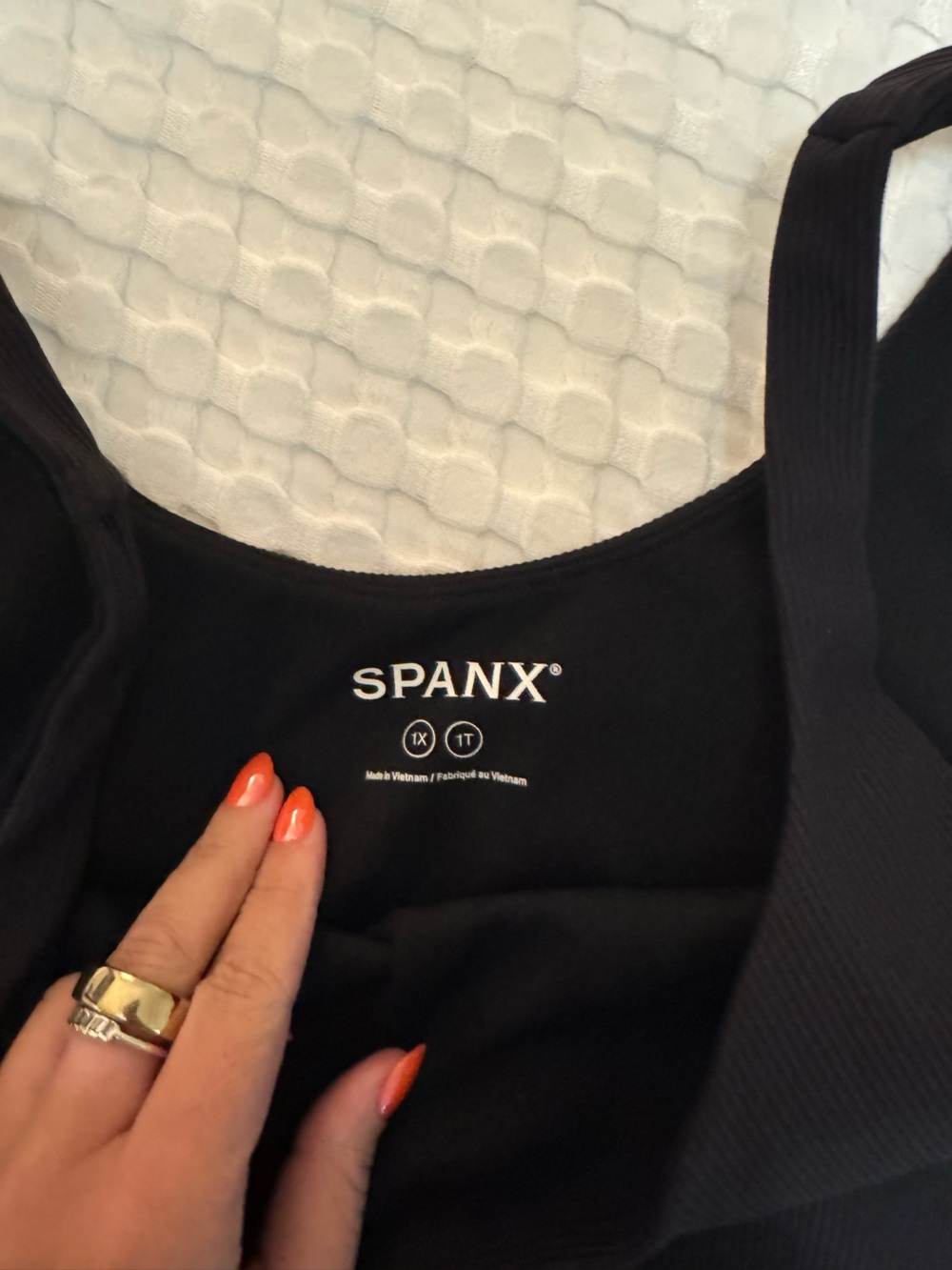 SPANX Black Ribbed Workout Tank - Picture 4 of 4